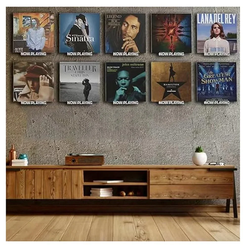 Now Playing Vinyl Record Stand Wall Mount holder display ivory white color